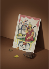 Shiva Parvati Enthroned – Kalighat Painting Reprint (A3 Poster)