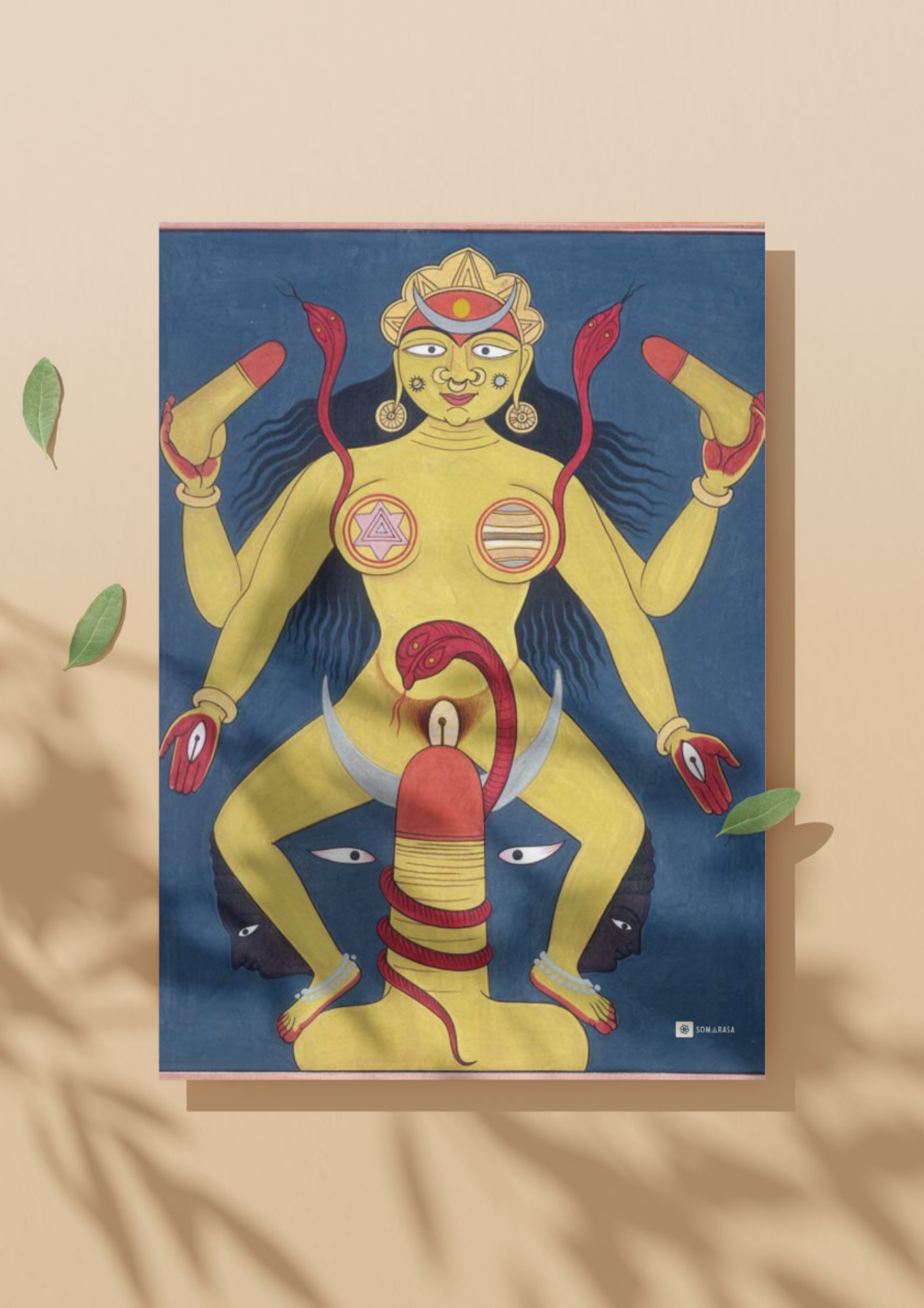 Tantric Union – Shakti on Shiva Lingam (A3 Poster)