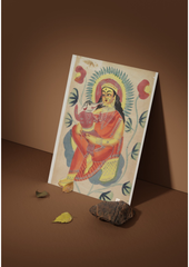 Gauri Nursing Ganesh – Kalighat Painting Reprint (A3 Poster)