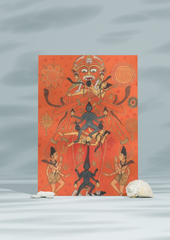Kali & Shiva in Tantric Cosmic Union – Miniature Painting (16x24 Poster)