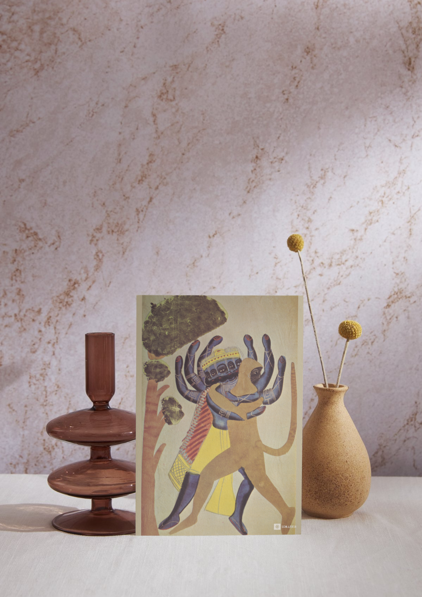Ravan & Hanuman – Kalighat Painting Reprint (A3 Poster)