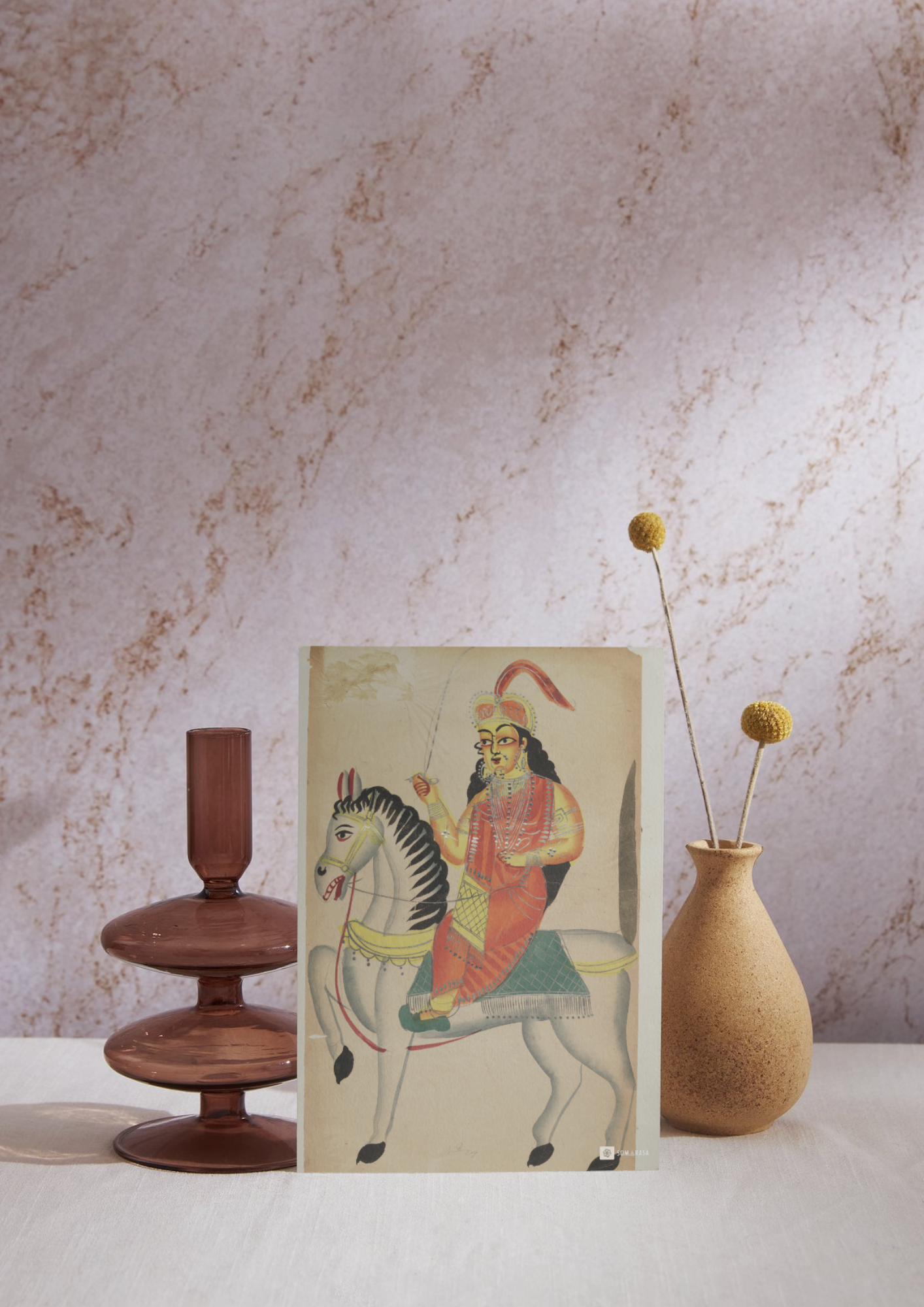 Rani of Jhansi on Horseback – Kalighat Painting Reprint (A3 Poster)