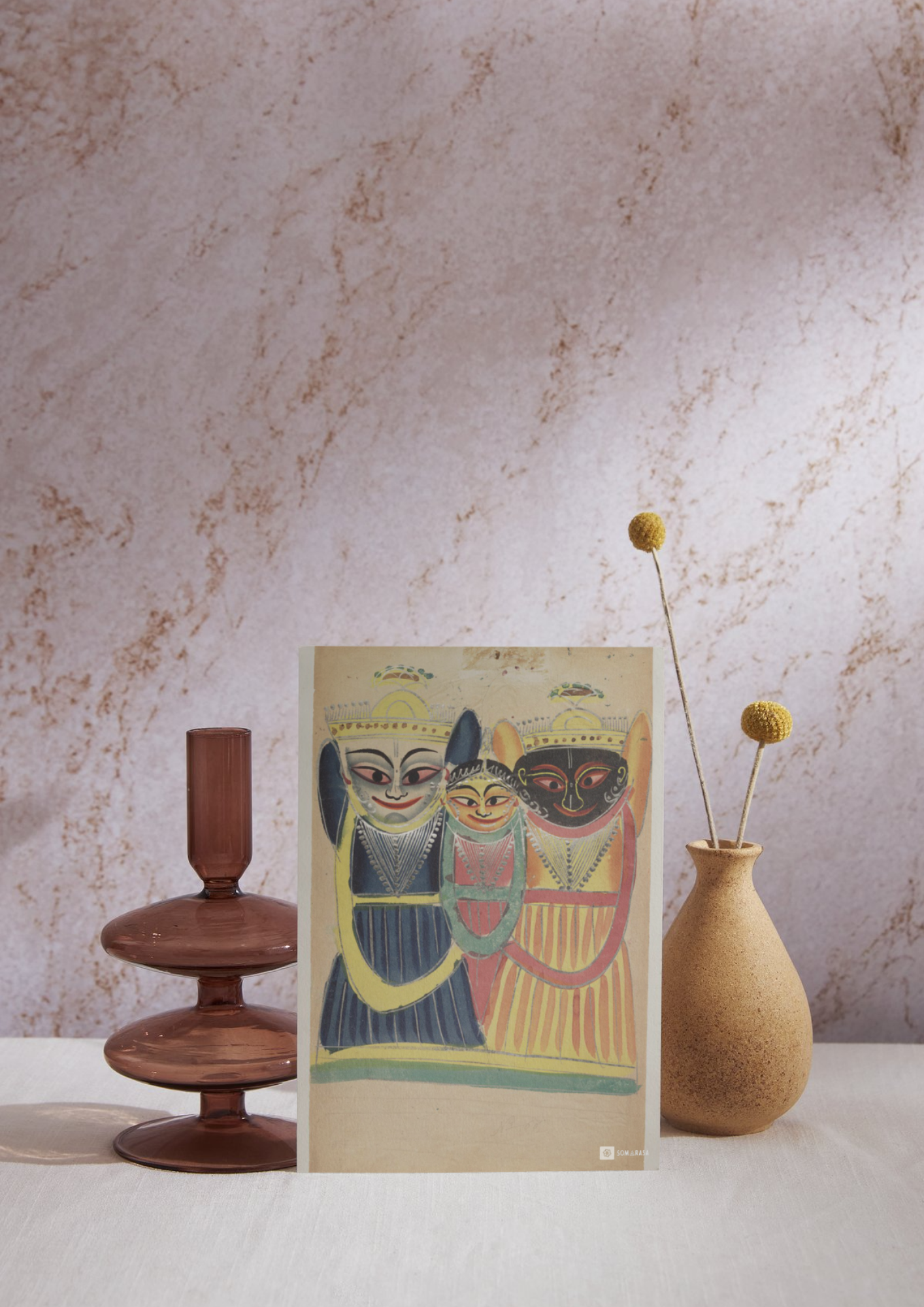 Jagannath, Balabhadra, and Subhadra – Kalighat Painting Reprint (A3 Poster)