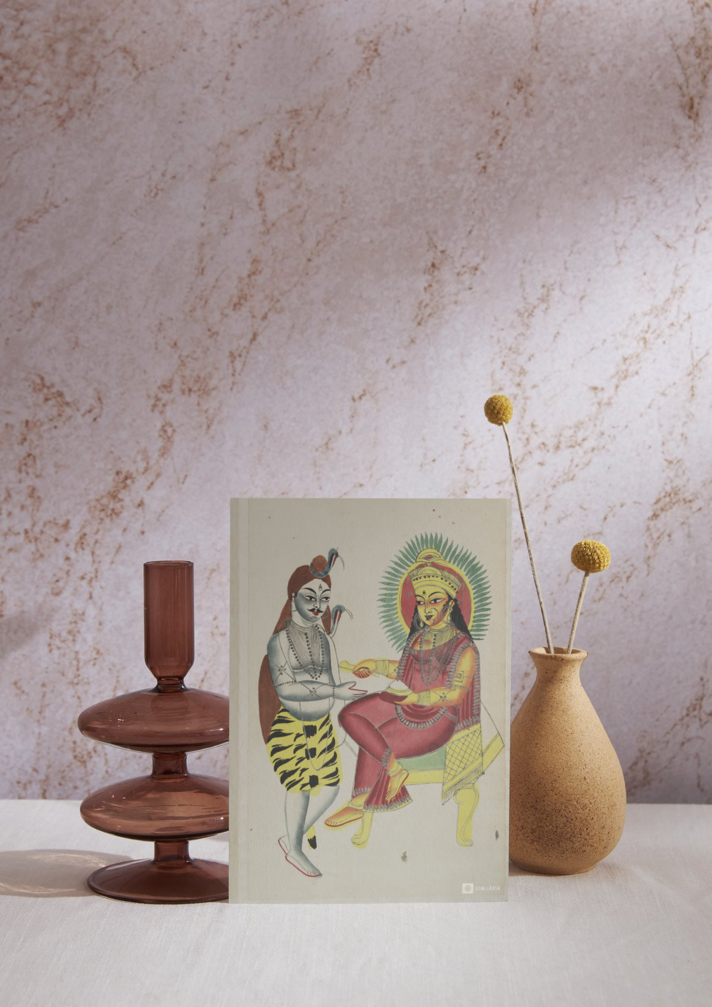 Shiva and Annapurna – Kalighat Painting Reprint (A3 Poster)