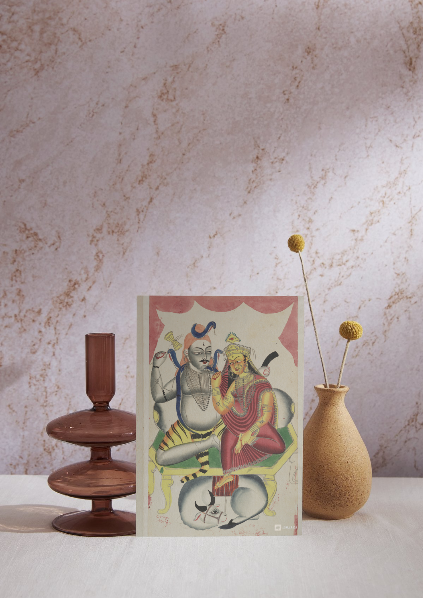 Shiva Parvati Enthroned – Kalighat Painting Reprint (A3 Poster)