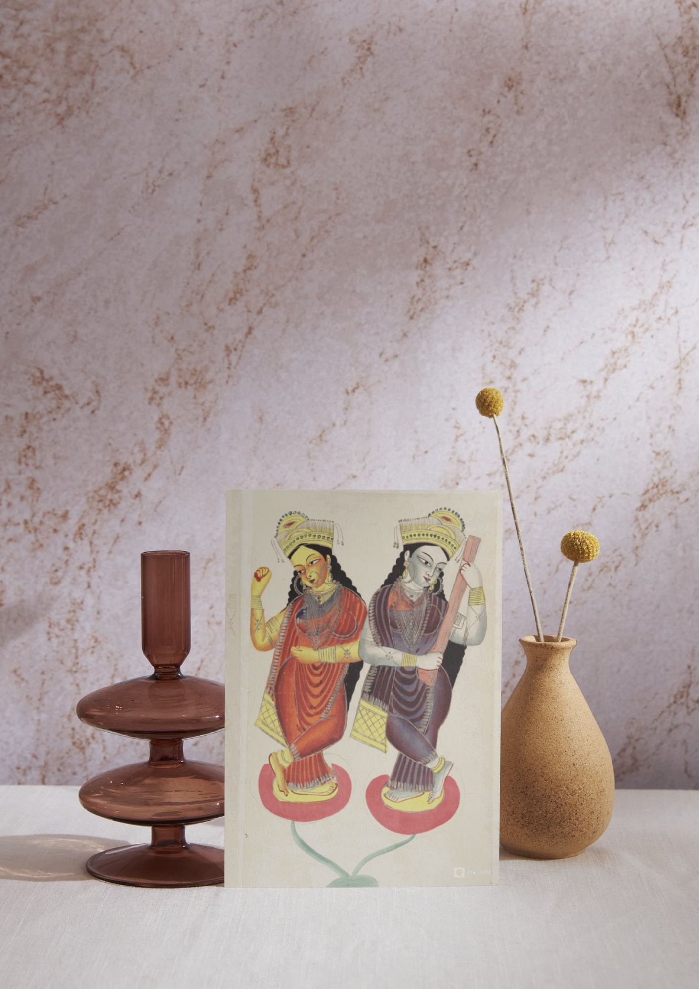 Lakshmi & Saraswati – Kalighat Painting Reprint (A3 Poster)