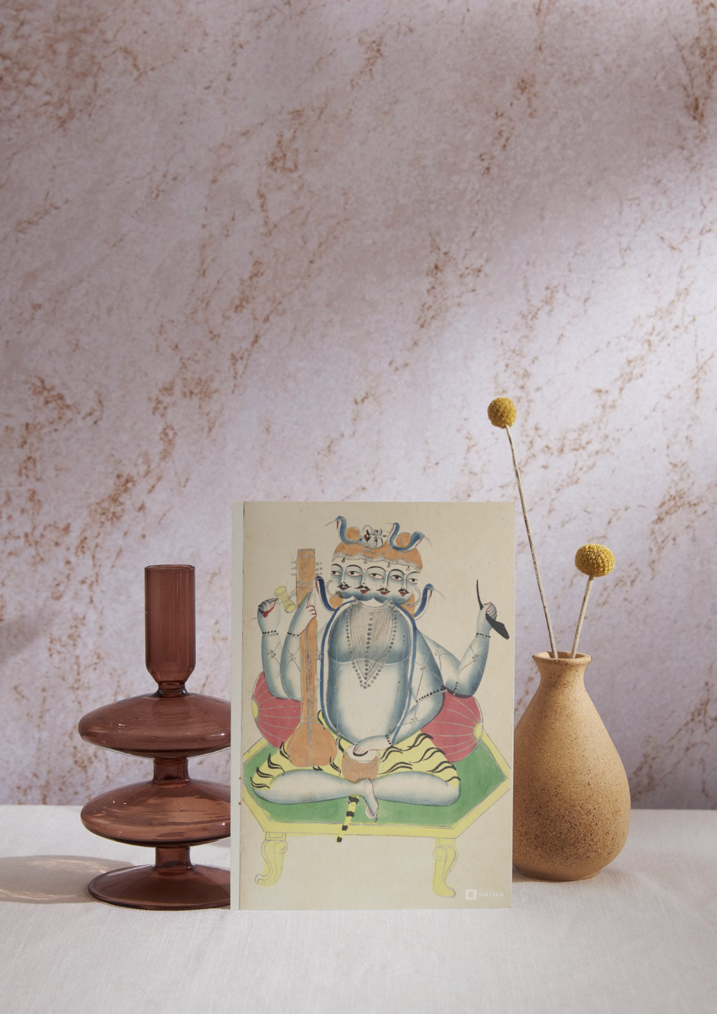 Panchanan Shiva Enthroned – Kalighat Painting Reprint (A3 Poster)