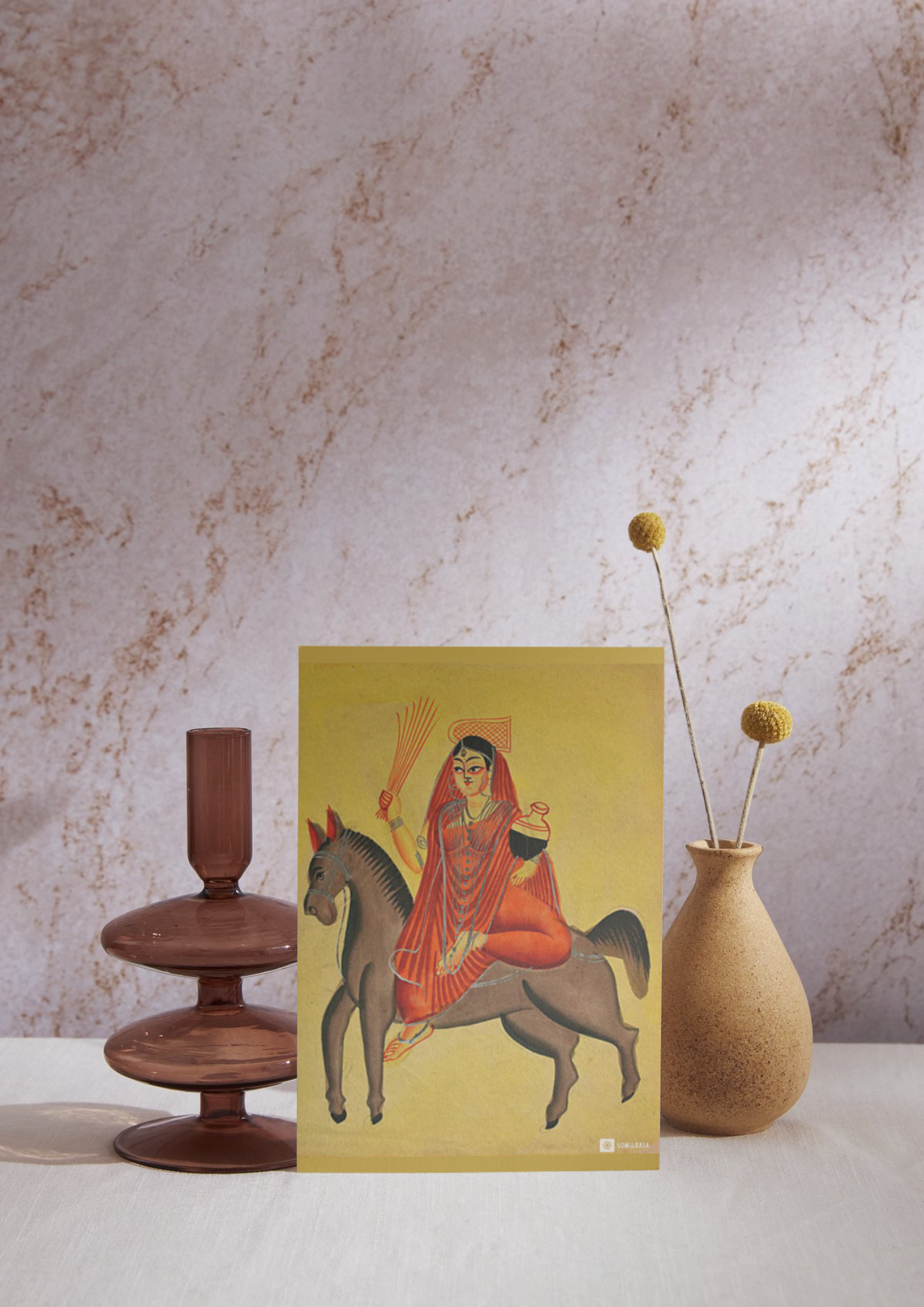 Shitala Mata – Kalighat Painting Reprint (A3 Poster)