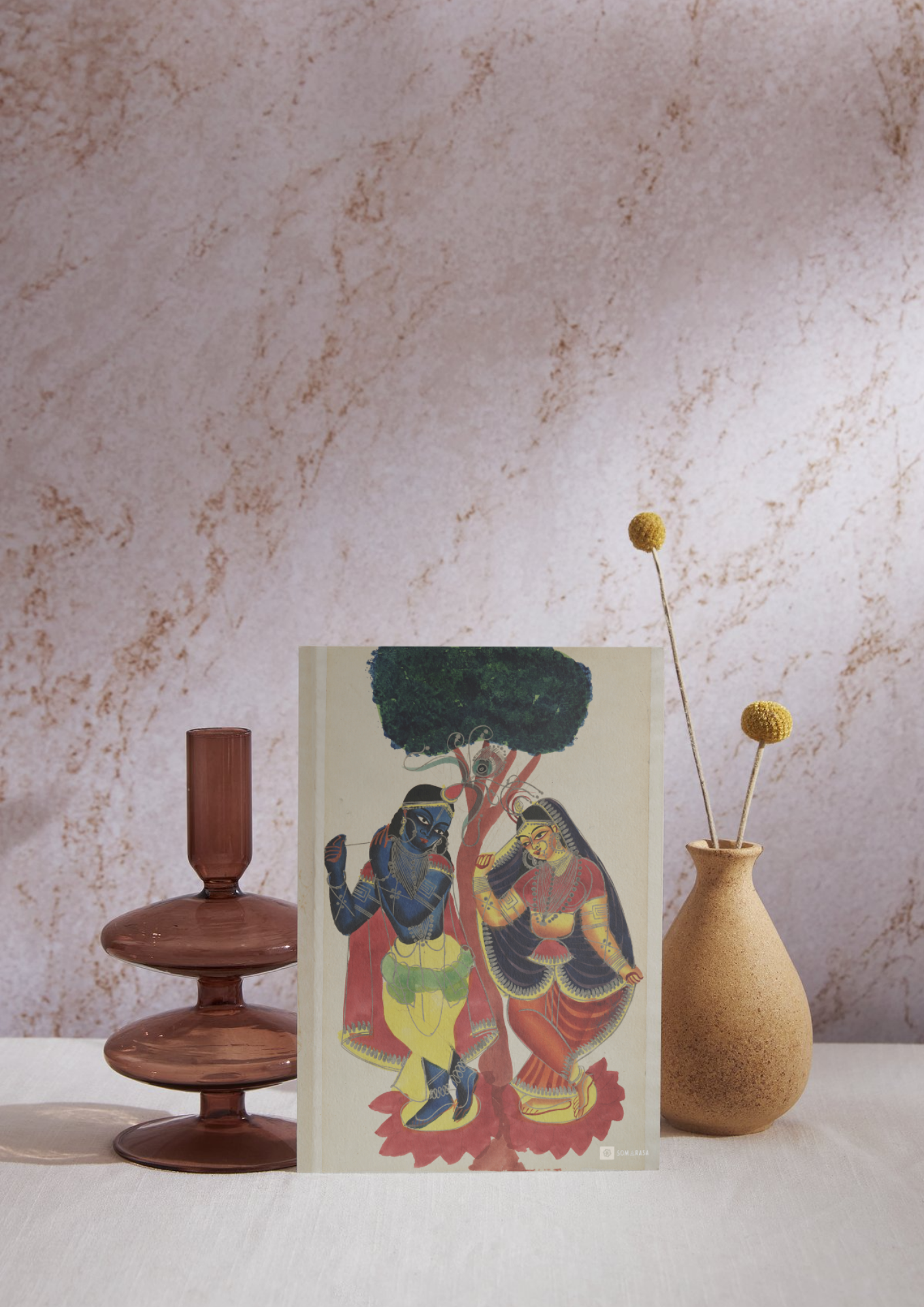 Radha-Krishna Dancing – Kalighat Painting Reprint (A3 Poster)