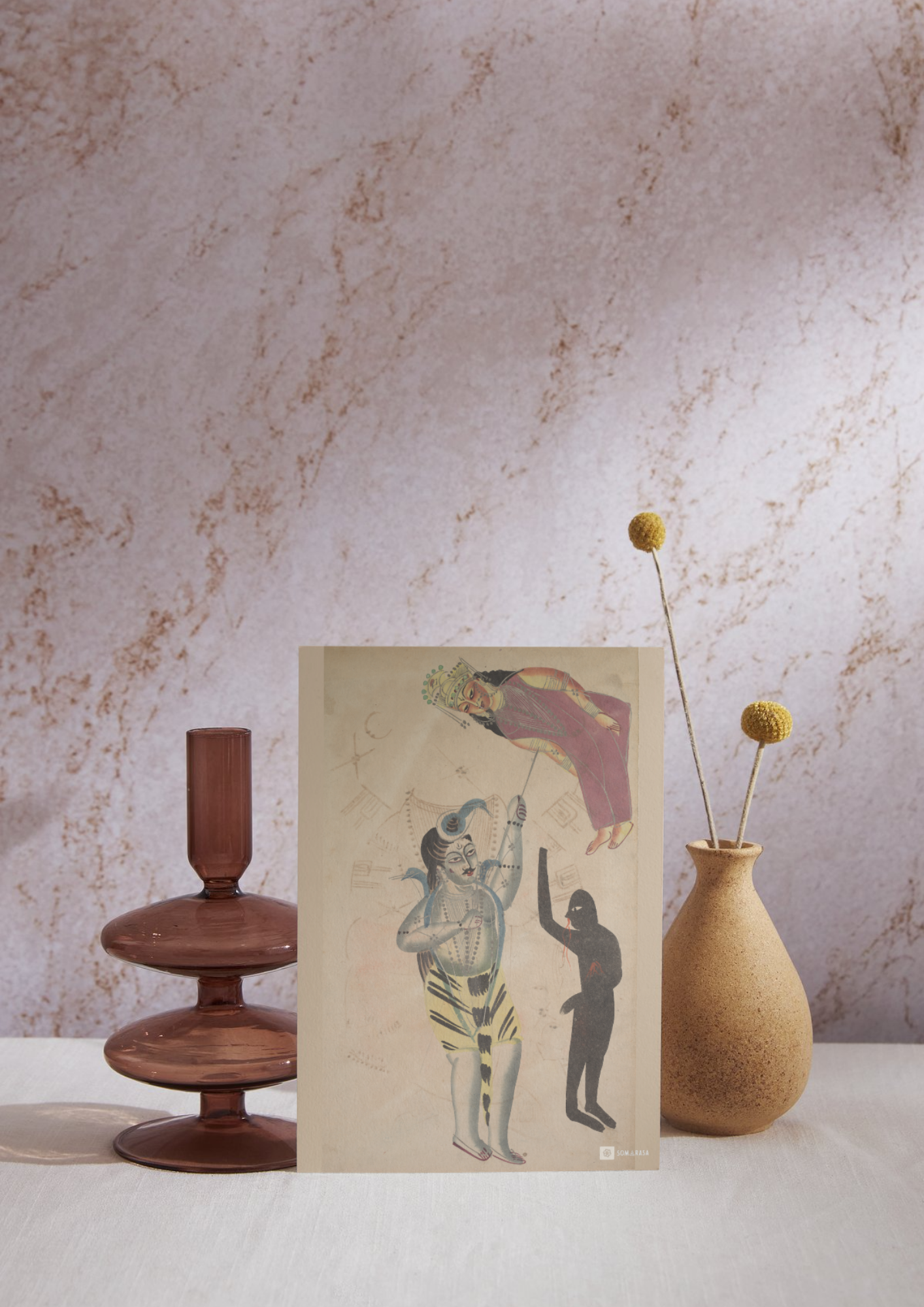 Shiva Holding the Burnt Body of Sati – Kalighat Painting Reprint (A3 Poster)