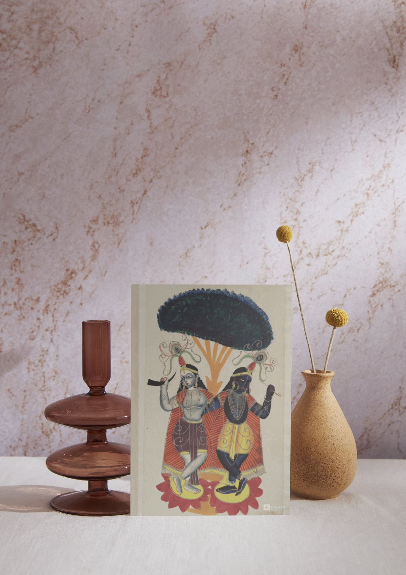 Krishna & Balarama Dancing – Kalighat Painting Reprint (A3 Poster)