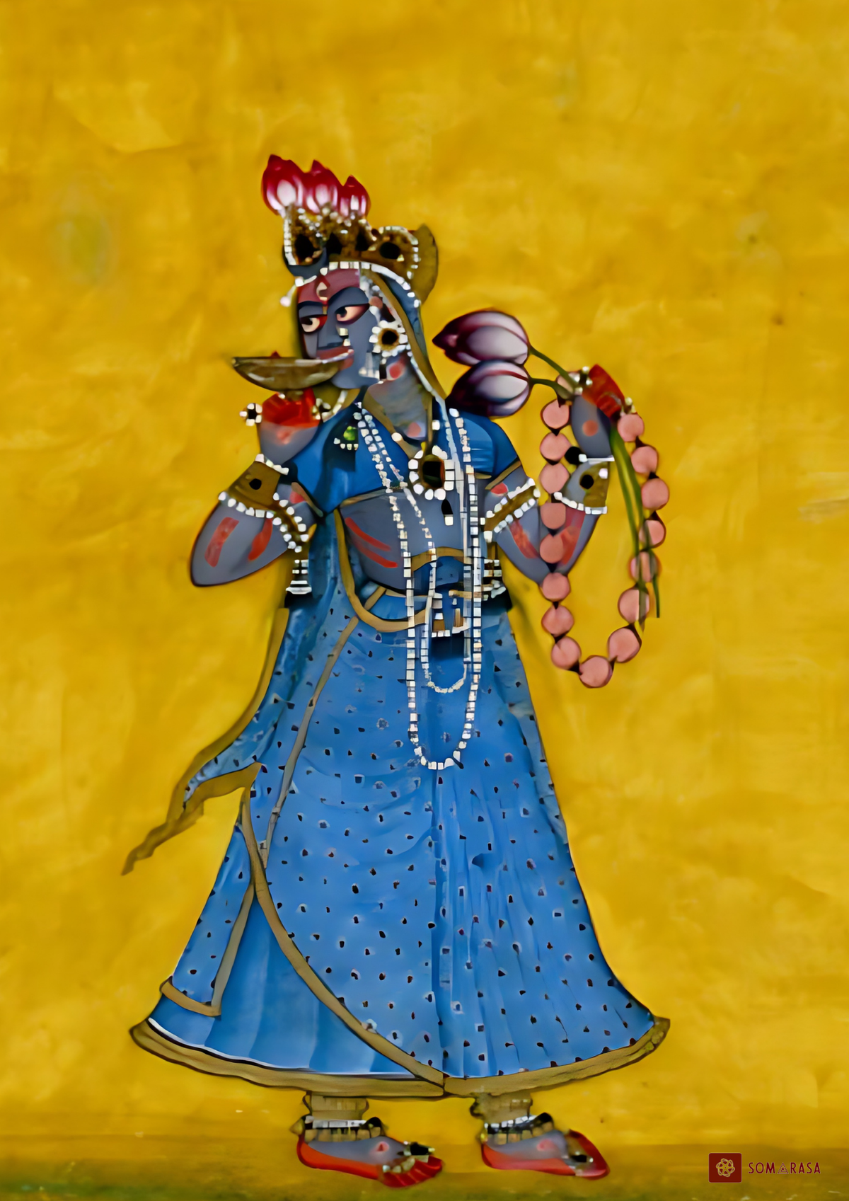 Goddess Bhadrakali – Basohli Painting Circa 1660–70 (A3 Poster)