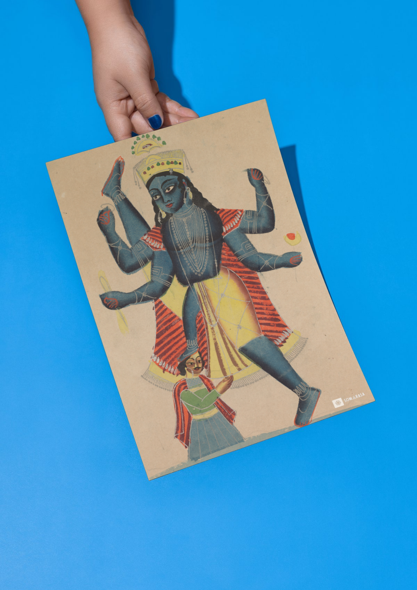 Trivikrampada (Vamana Avatar of Vishnu) – Kalighat Painting Reprint (A3 Poster)