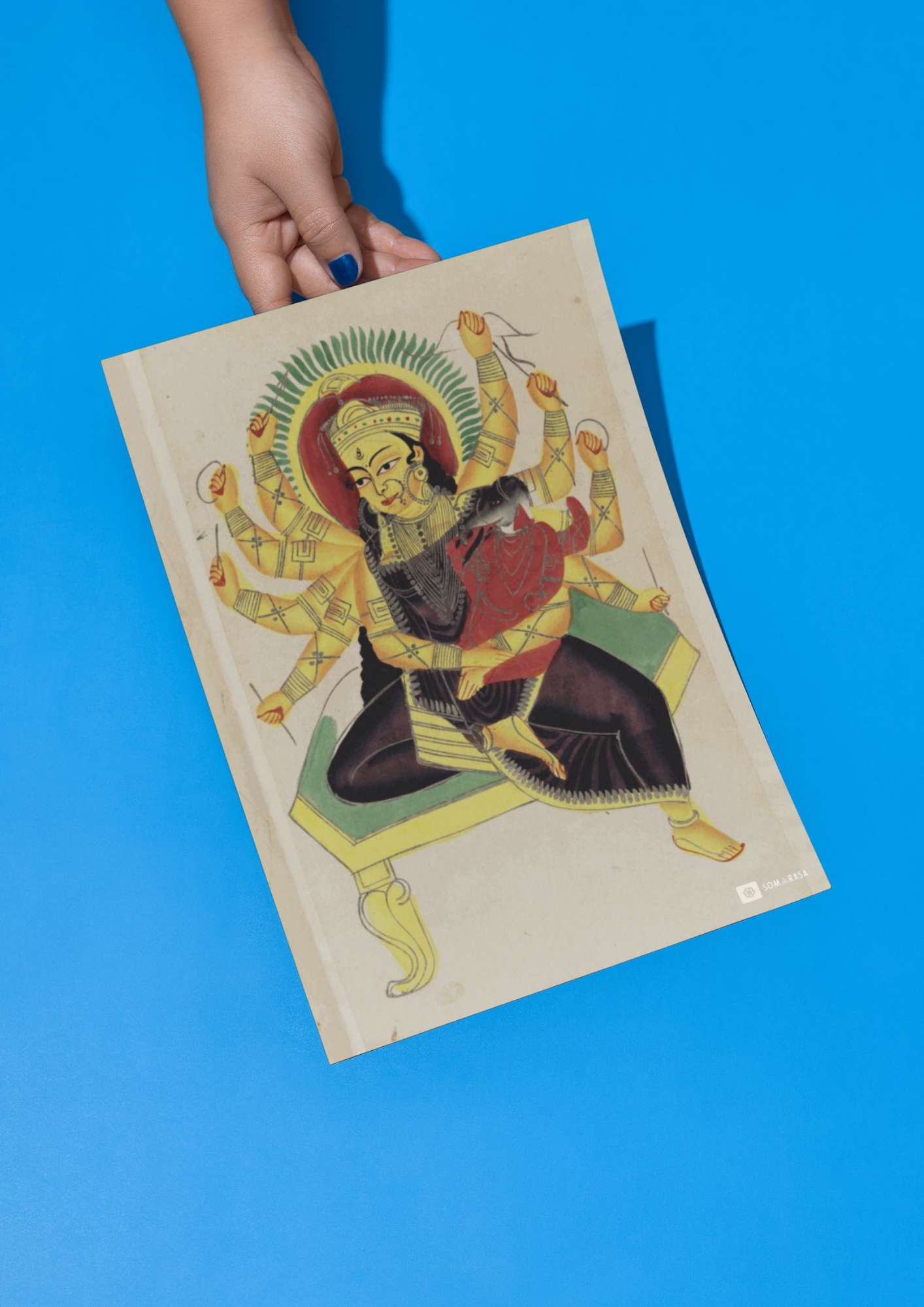 Parvati Nursing Ganesha – Kalighat Painting Reprint (A3 Poster)