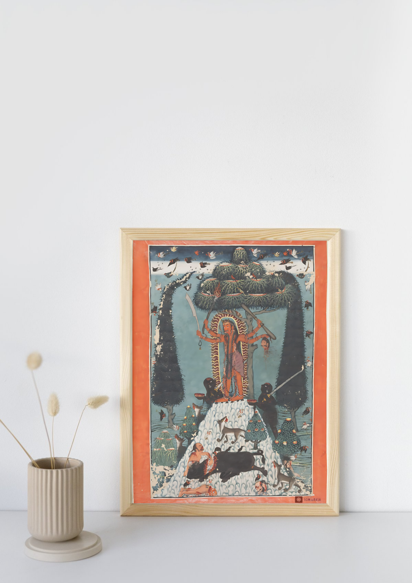 The Goddess Kali Standing on a Mountaintop (A3 Poster)