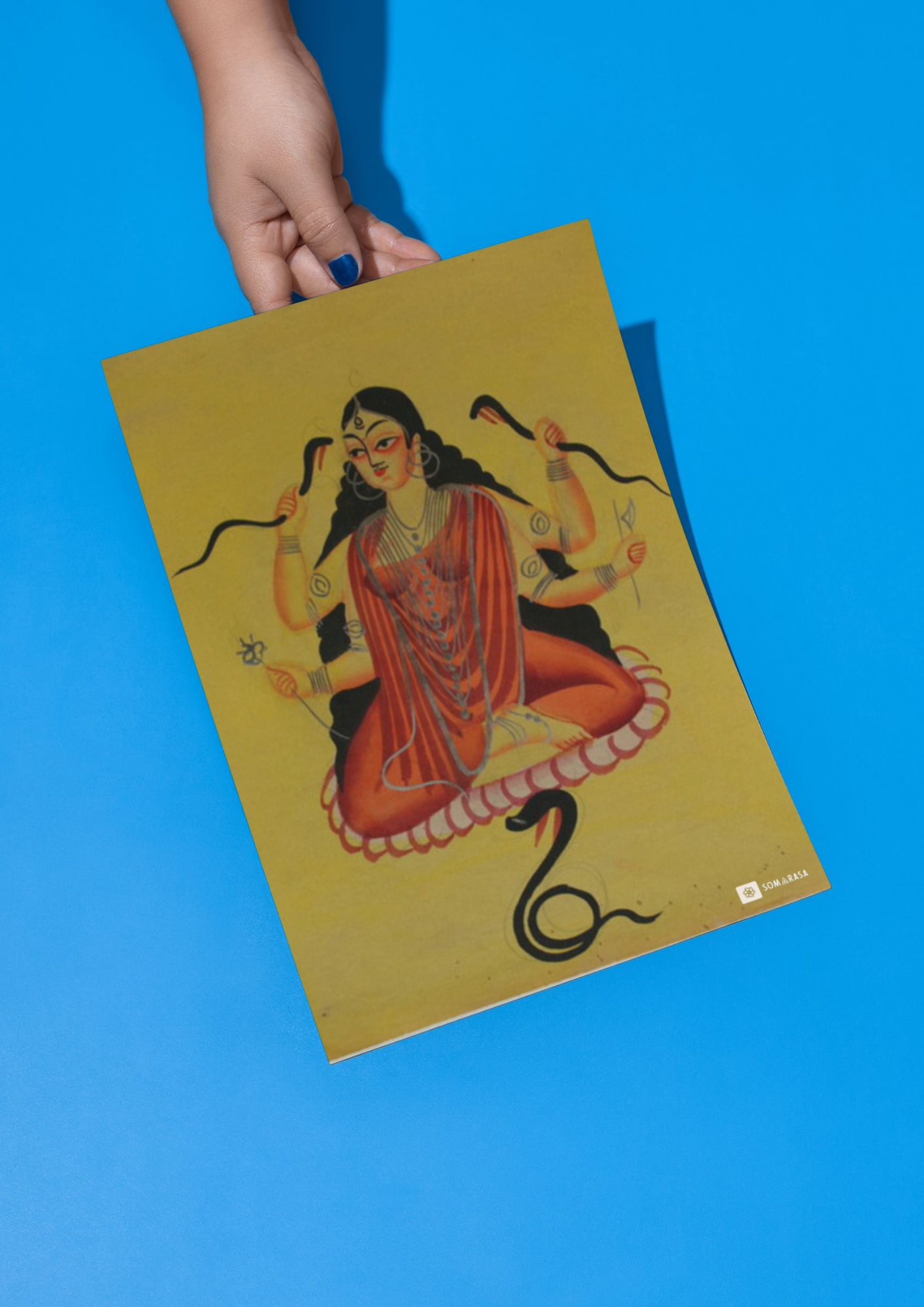 Manasa Devi – Kalighat Painting Reprint (A3 Poster)