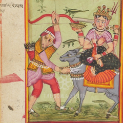The Divine Stand – Durga vs. the Monkey Warrior (14×14 Poster)
