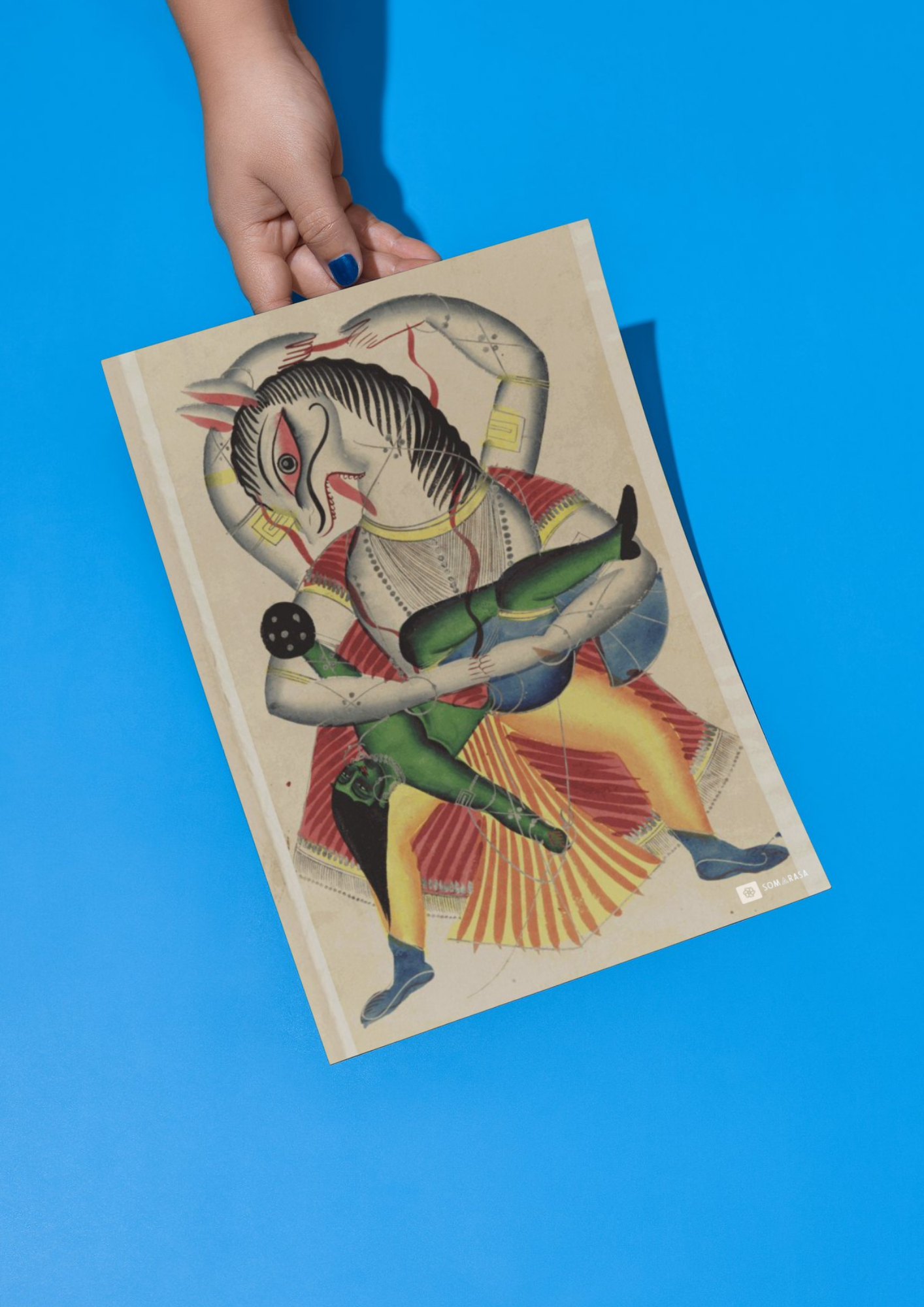 Narasimha Avatar – Kalighat Painting Reprint (A3 Poster)