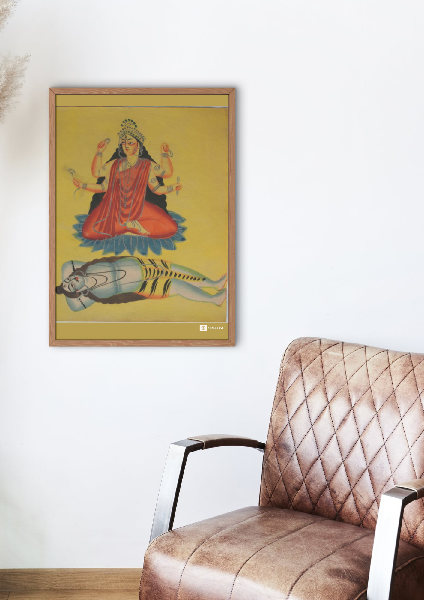 Rajrajeshwari – Kalighat Painting Reprint (A3 Poster)