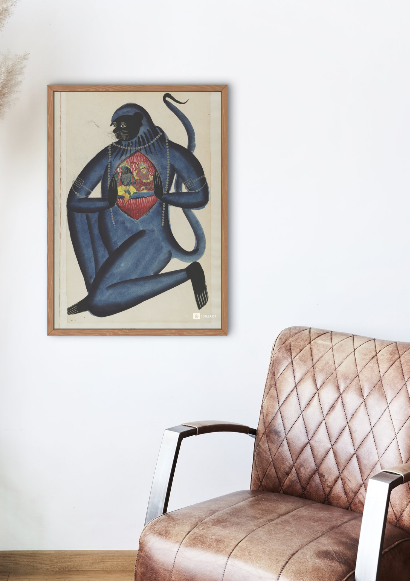 Hanuman Reveals His Heart – Kalighat Painting Reprint (A3 Poster)