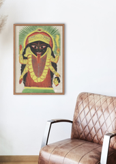 Kali Fierce and Divine – Kalighat Painting Reprint (A3 Poster)