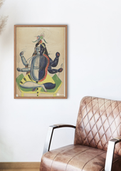 Ardhanarishvara – Kalighat Painting Reprint (A3 Poster)