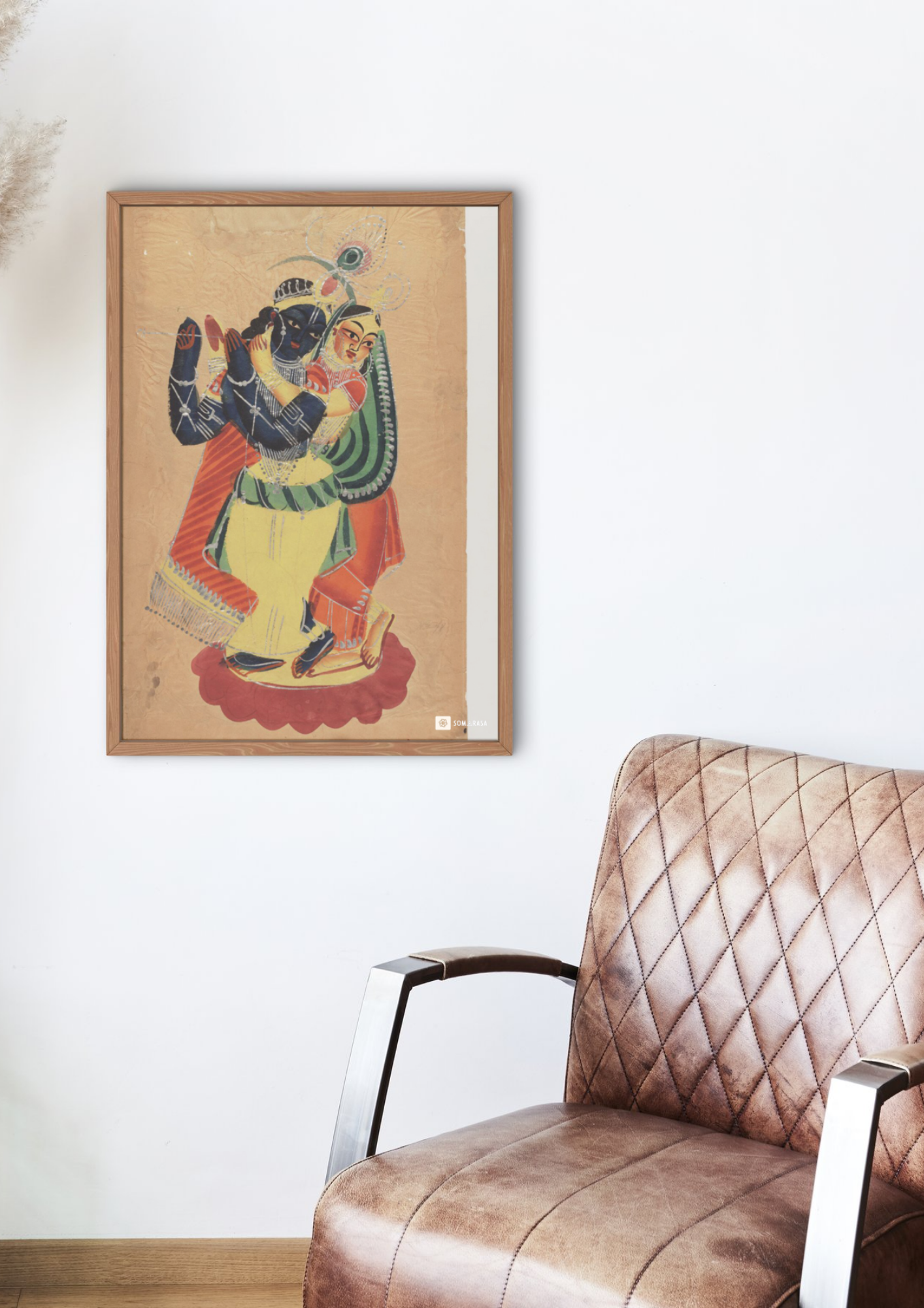 Radha Krishna – Kalighat Painting Reprint (A3 Poster)