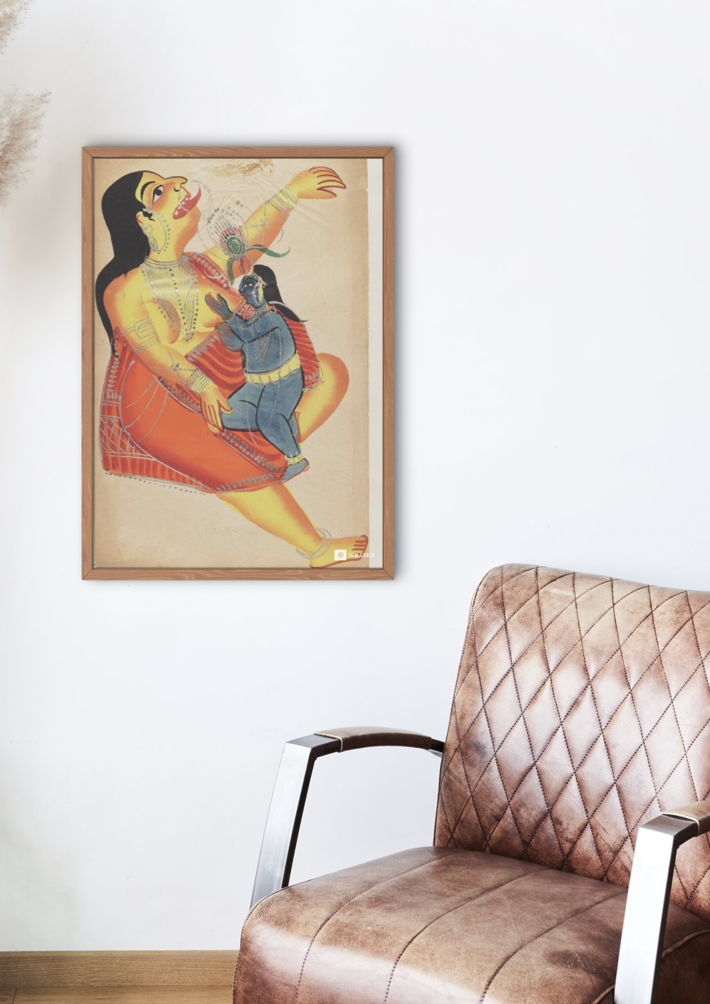Krishna Killing Putana – Kalighat Painting Reprint (A3 Poster)