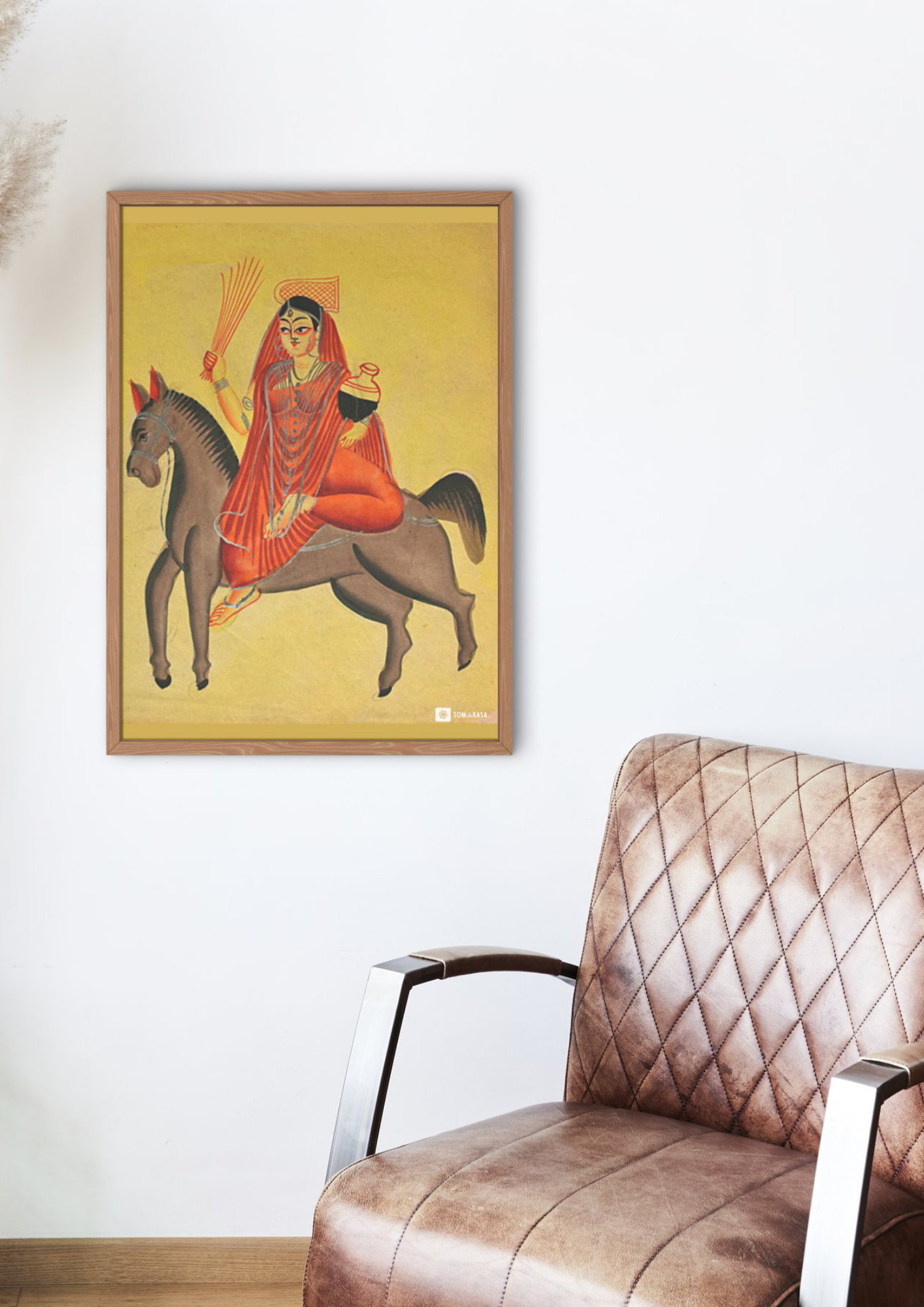 Shitala Mata – Kalighat Painting Reprint (A3 Poster)