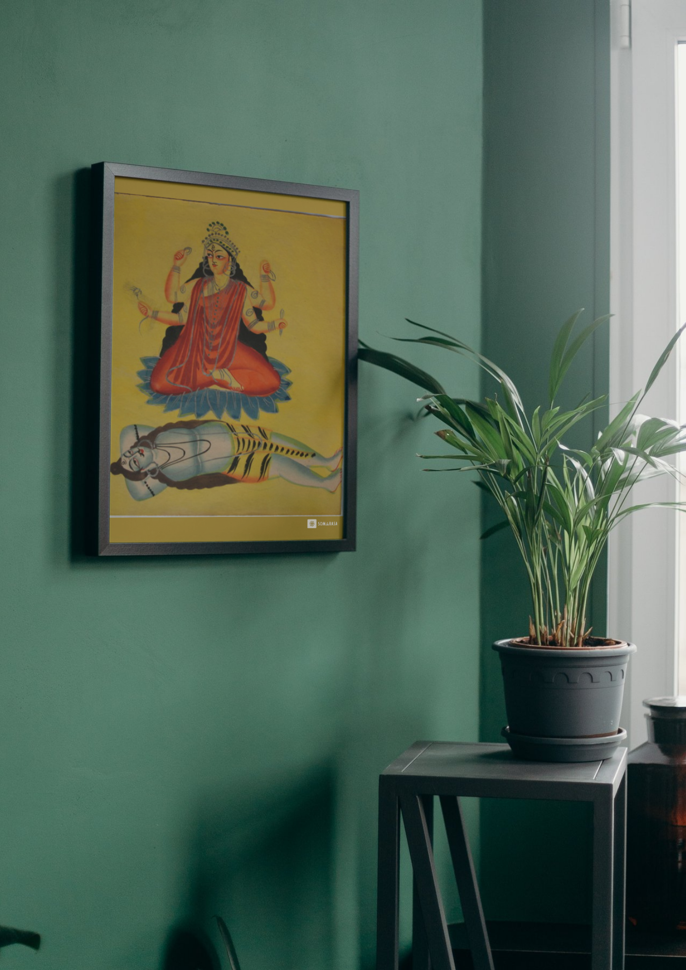 Rajrajeshwari – Kalighat Painting Reprint (A3 Poster)