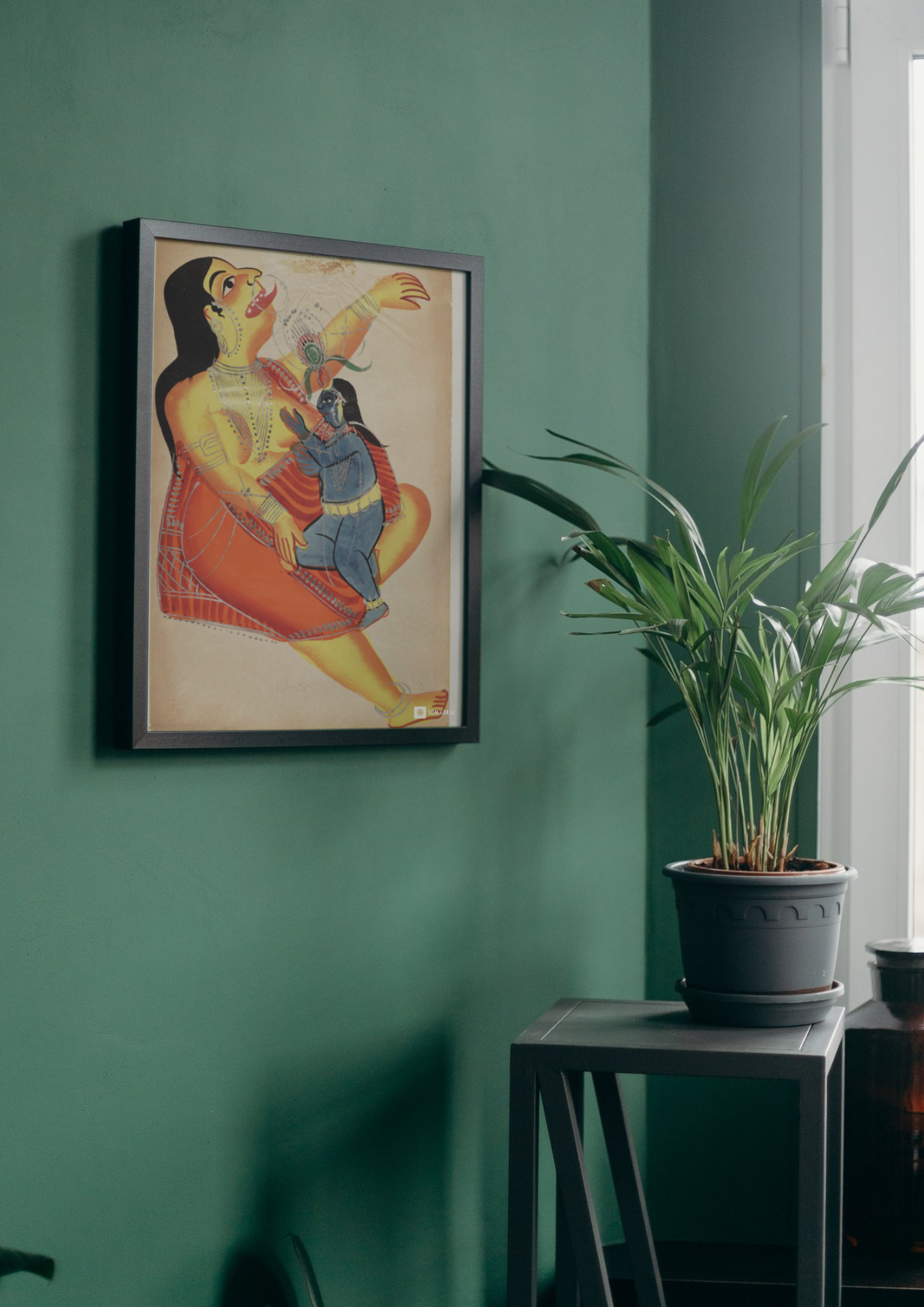 Krishna Killing Putana – Kalighat Painting Reprint (A3 Poster)