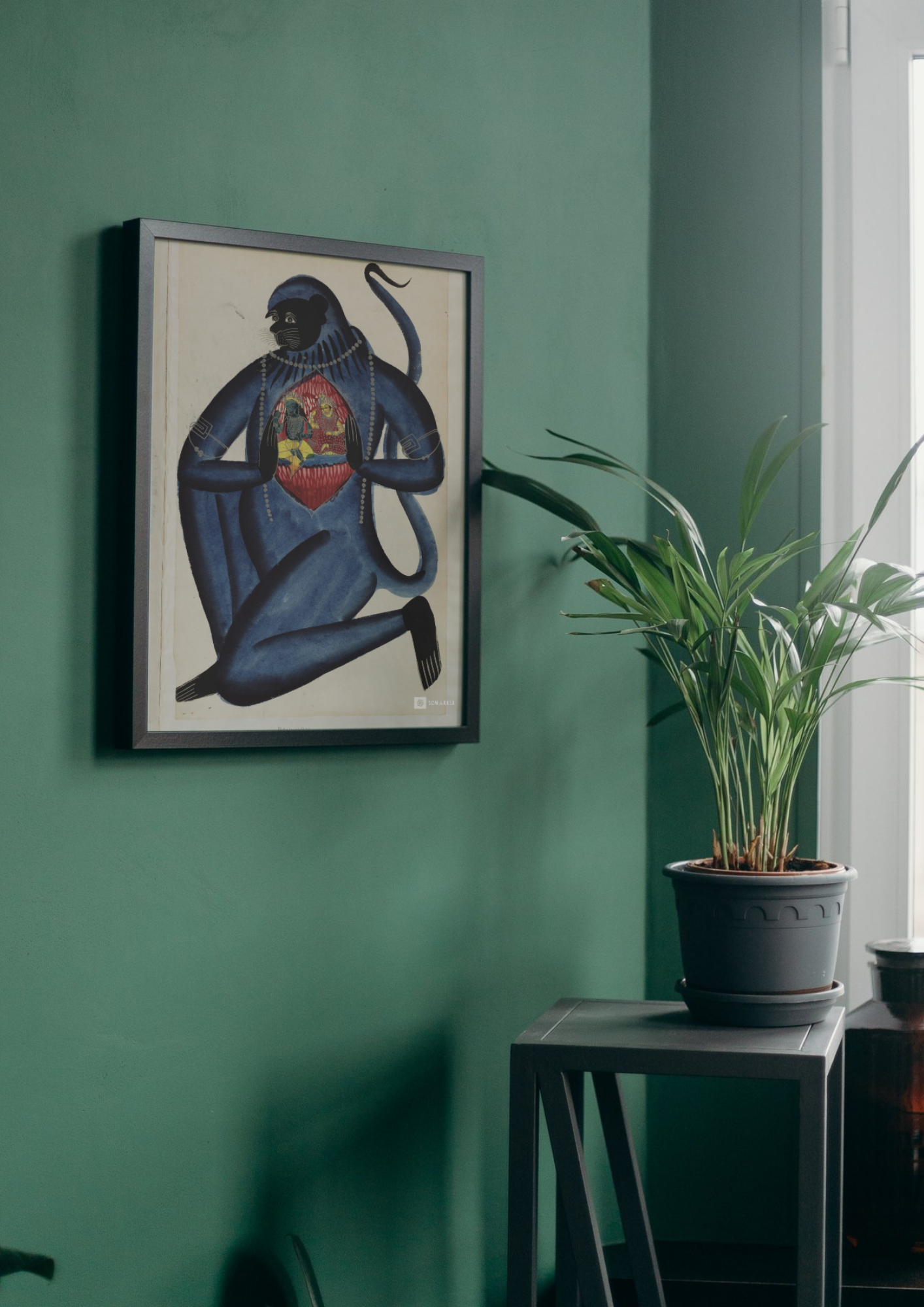 Hanuman Reveals His Heart – Kalighat Painting Reprint (A3 Poster)