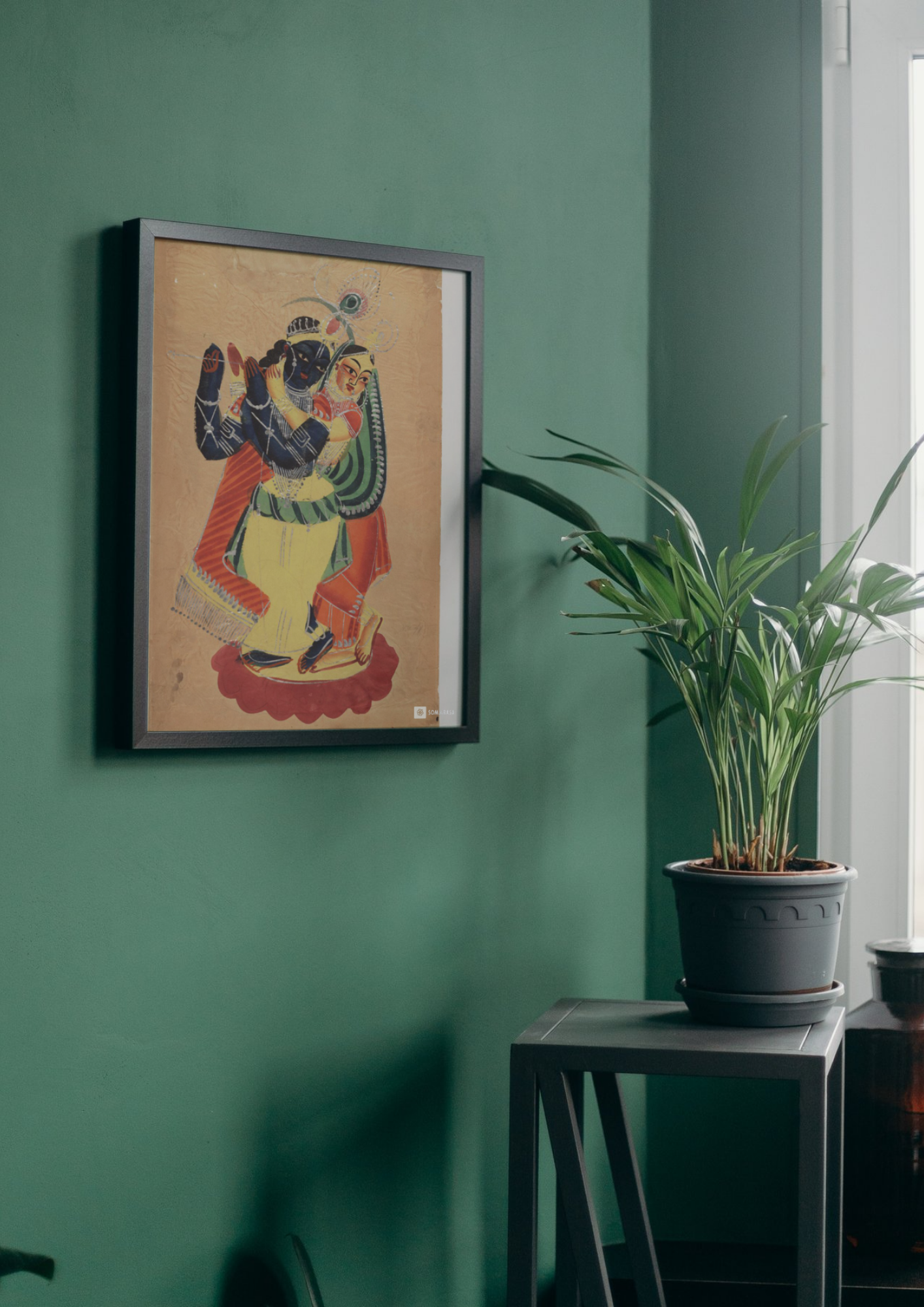 Radha Krishna – Kalighat Painting Reprint (A3 Poster)