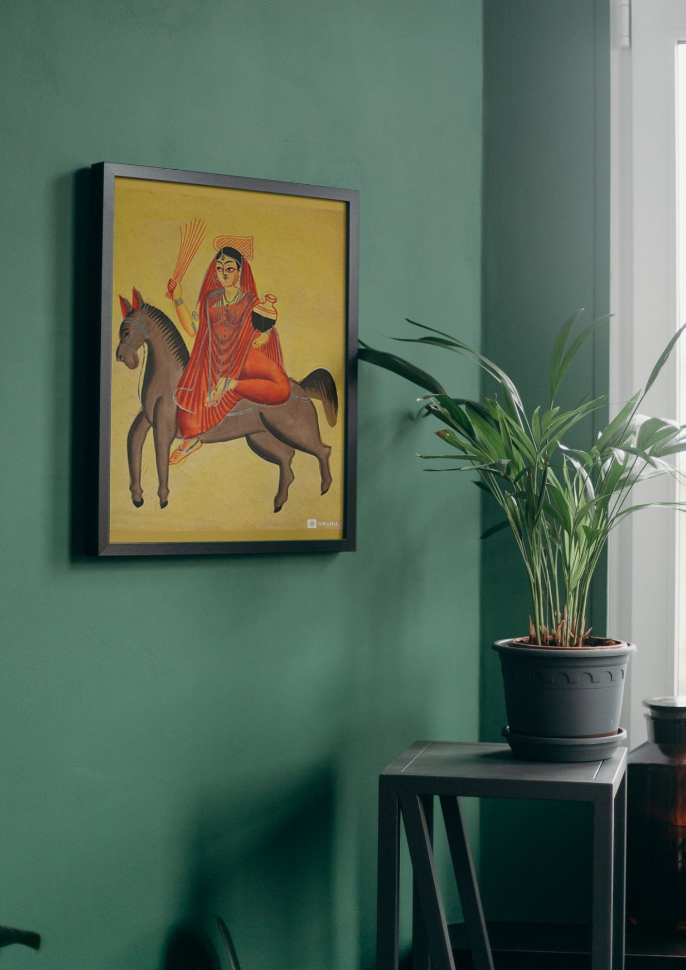 Shitala Mata – Kalighat Painting Reprint (A3 Poster)