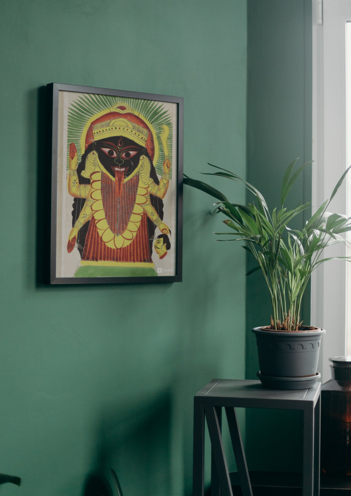 Kali Fierce and Divine – Kalighat Painting Reprint (A3 Poster)