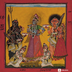 Devi in the Form of Bhadrakali – Adored by the Gods (14×14 Poster)