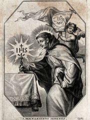 Saint Bernardino of Siena - Devotion to the Holy Name of Jesus (18 × 24 in Poster)