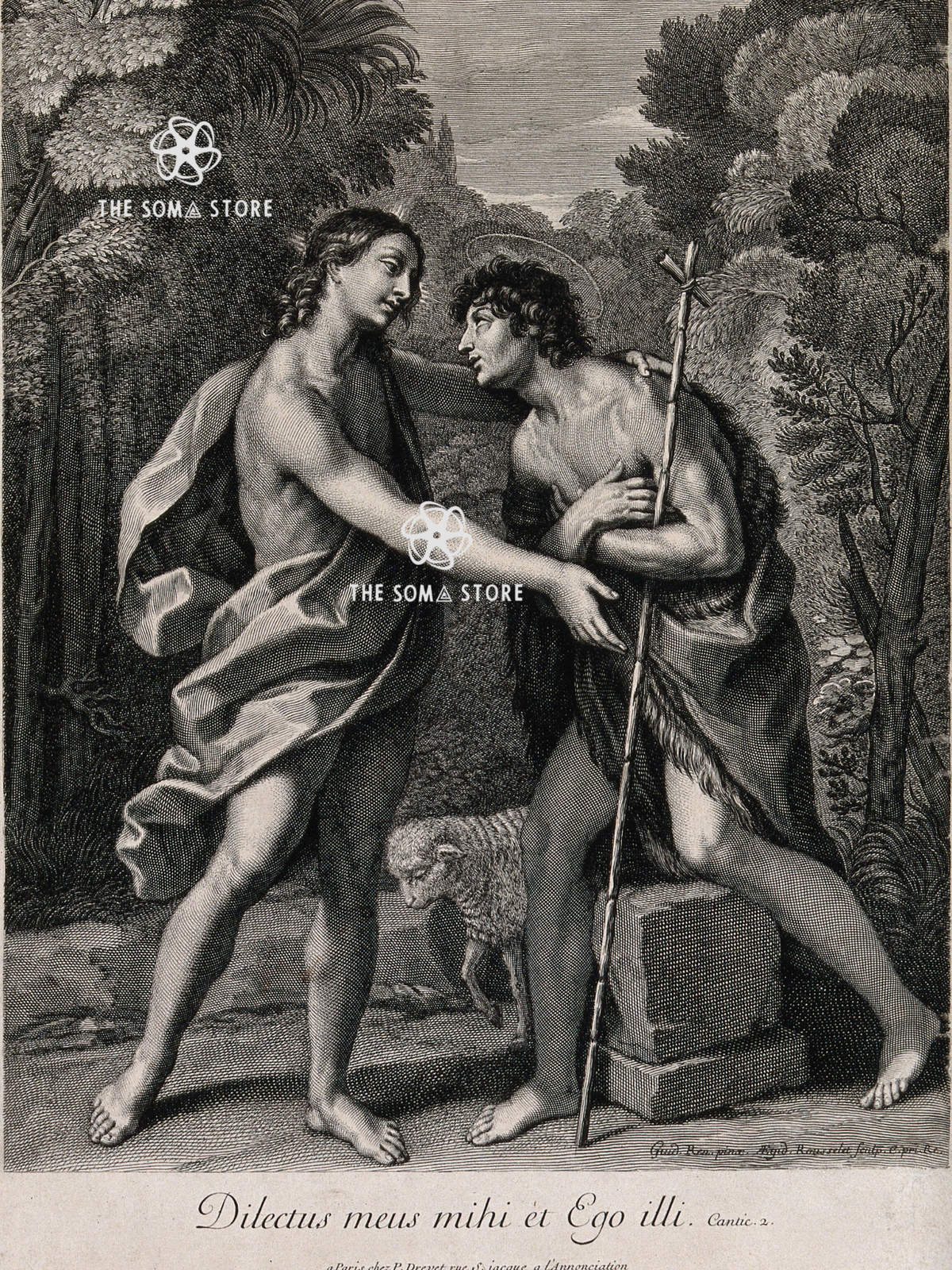 Saint John the Baptist Embraces Christ - The Meeting of the Forerunner and the Messiah (18 × 24 in Poster)