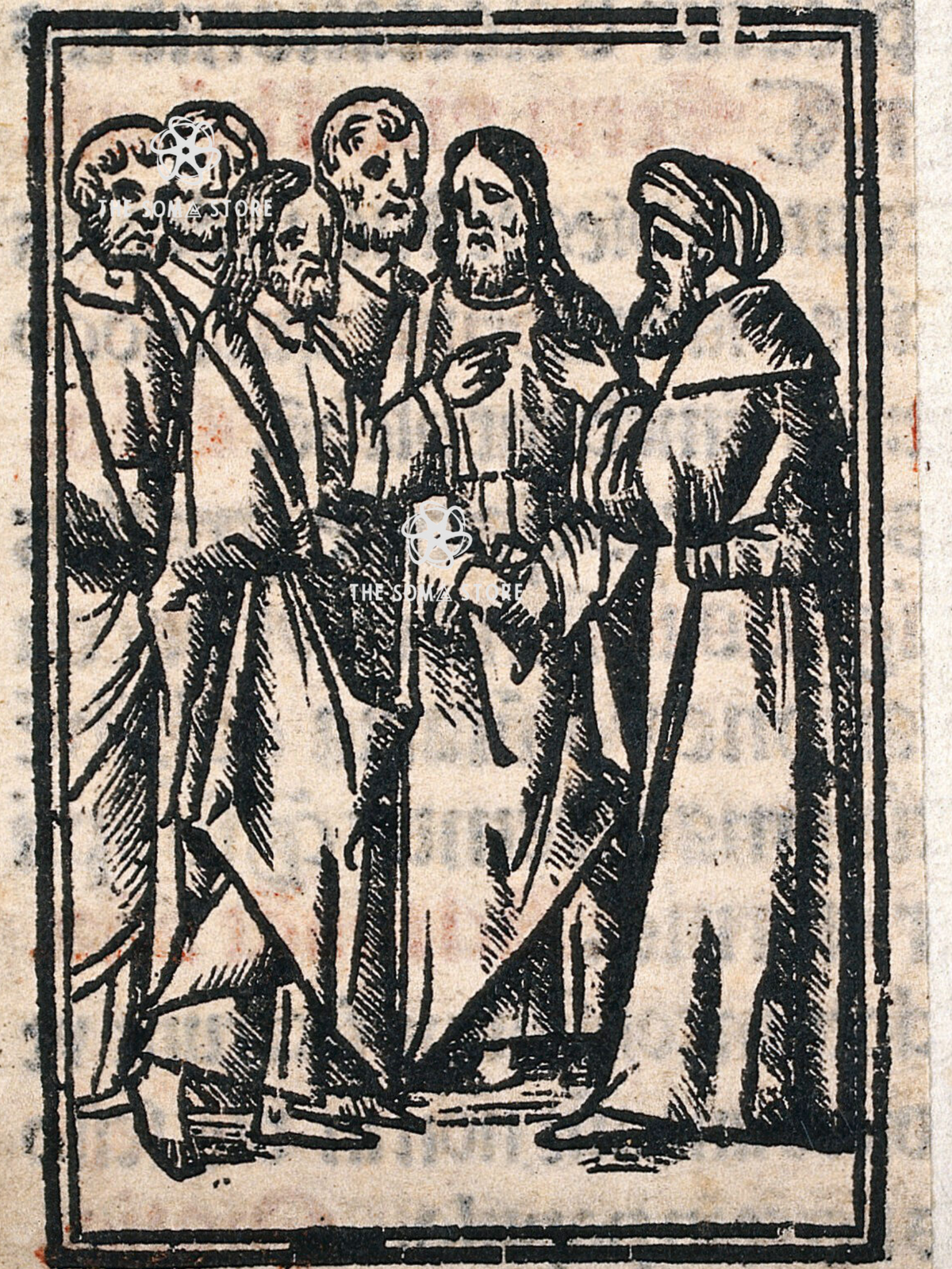 Jesus and the Apostles Encounter a Man - Early Biblical (18 × 24 in Poster)