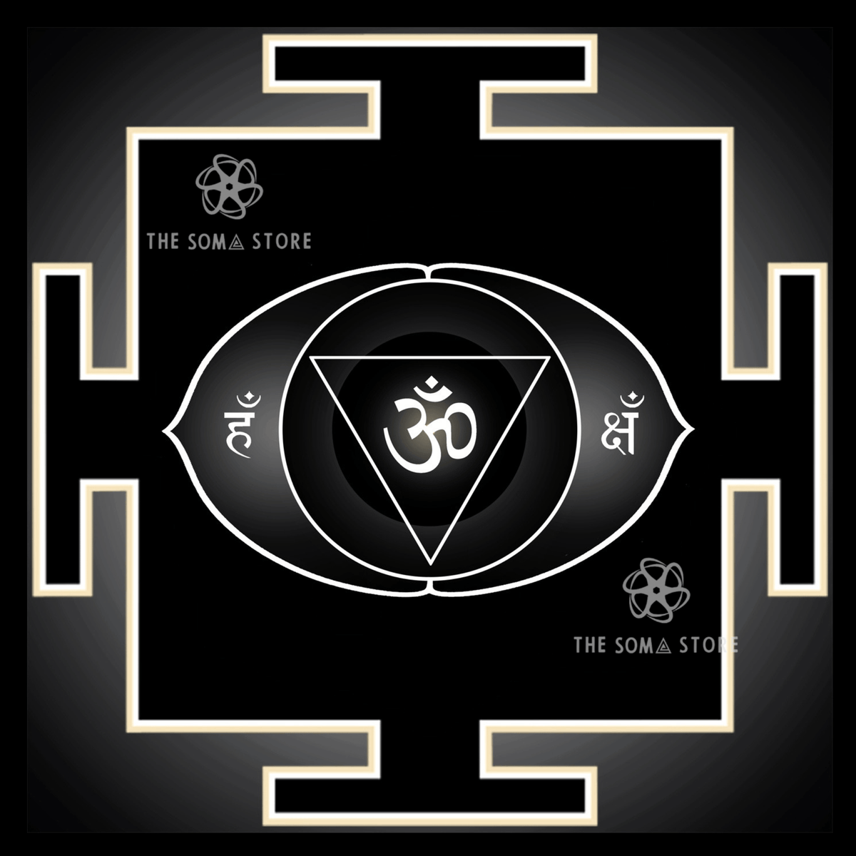 Ajna Chakra Yantra - Sacred Geometry of the Third Eye, Inner Command & Transcendent Vision (14 × 14 in Poster)