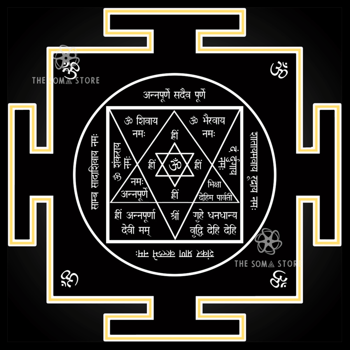 Annapurna Yantra - Sacred Geometry of the Goddess of Nourishment, Abundance & the Eternal Fullness of Divine Grace (14 × 14 in Poster)