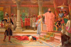 Draupadi at the Court of Virat by Raja Ravi Varma Print (16×24)