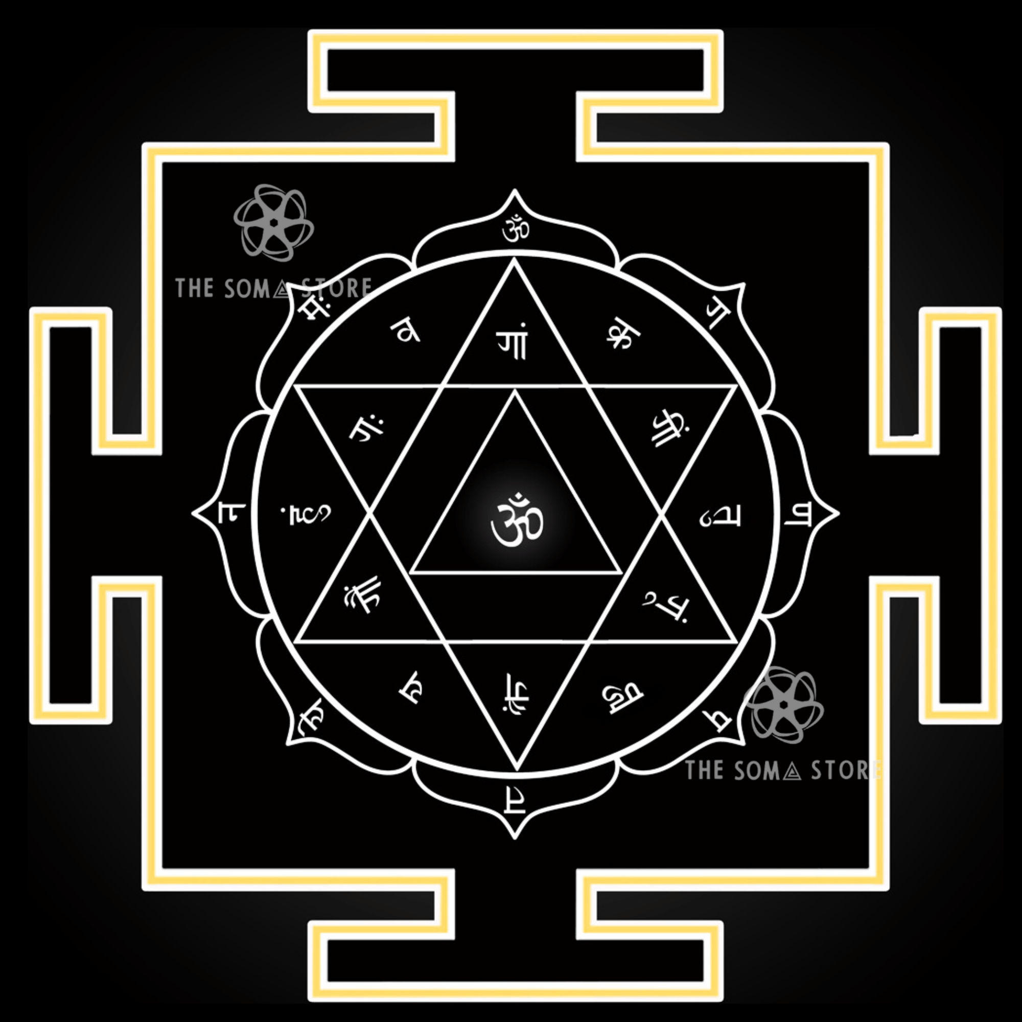 Ganesh Yantra Collection - Three Sacred Forms of the Remover of Obstacles, Complete Mantra System & the Supreme Auspicious Grace of Lord Ganesha (14 × 14 in Poster)