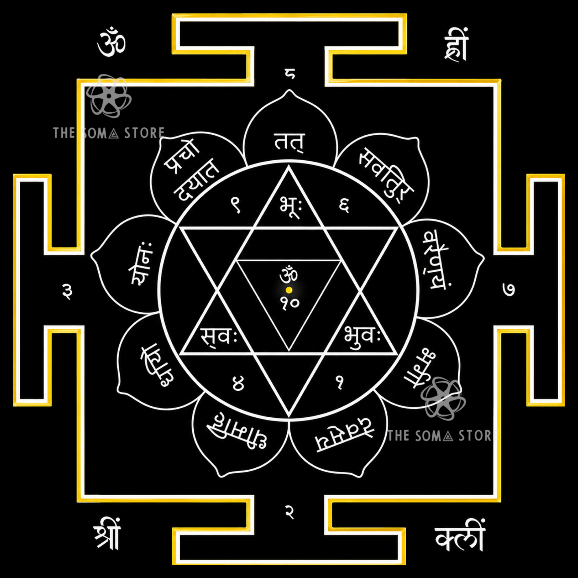 Gayatri Yantra Poster - Sacred Geometry of the Mother of the Vedas (14×14)