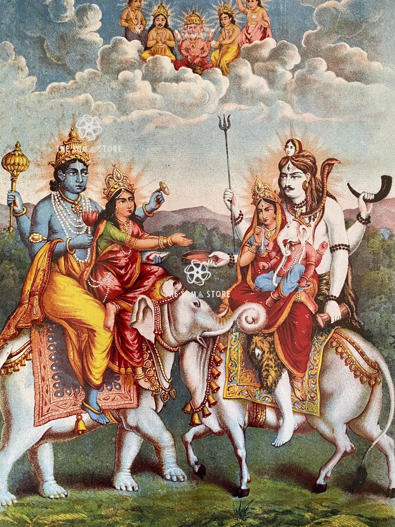 Sri Sri Harihara Milana - Vishnu Meets Shiva Print (18×24)