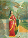 Hamsa Damayanti by Raja Ravi Varma - Fine Art Print (18×24)