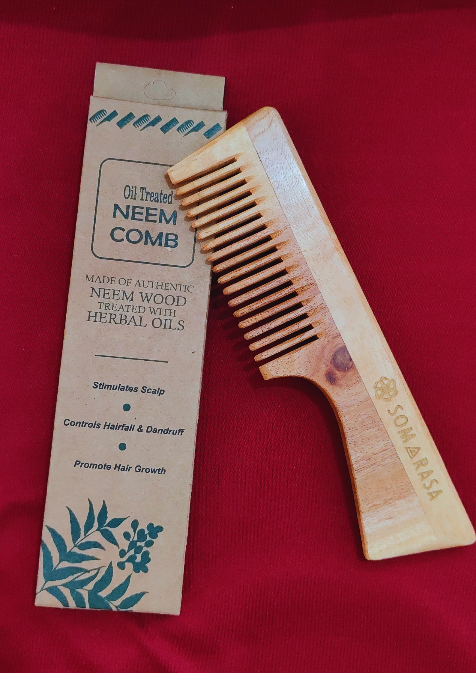 Neem Comb Neem Wood Handle Comb - Natural Hair Care with Ergonomic Design | The ...