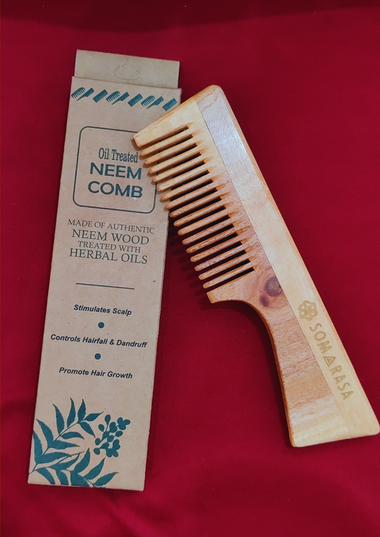 Neem Wood Comb with Handle