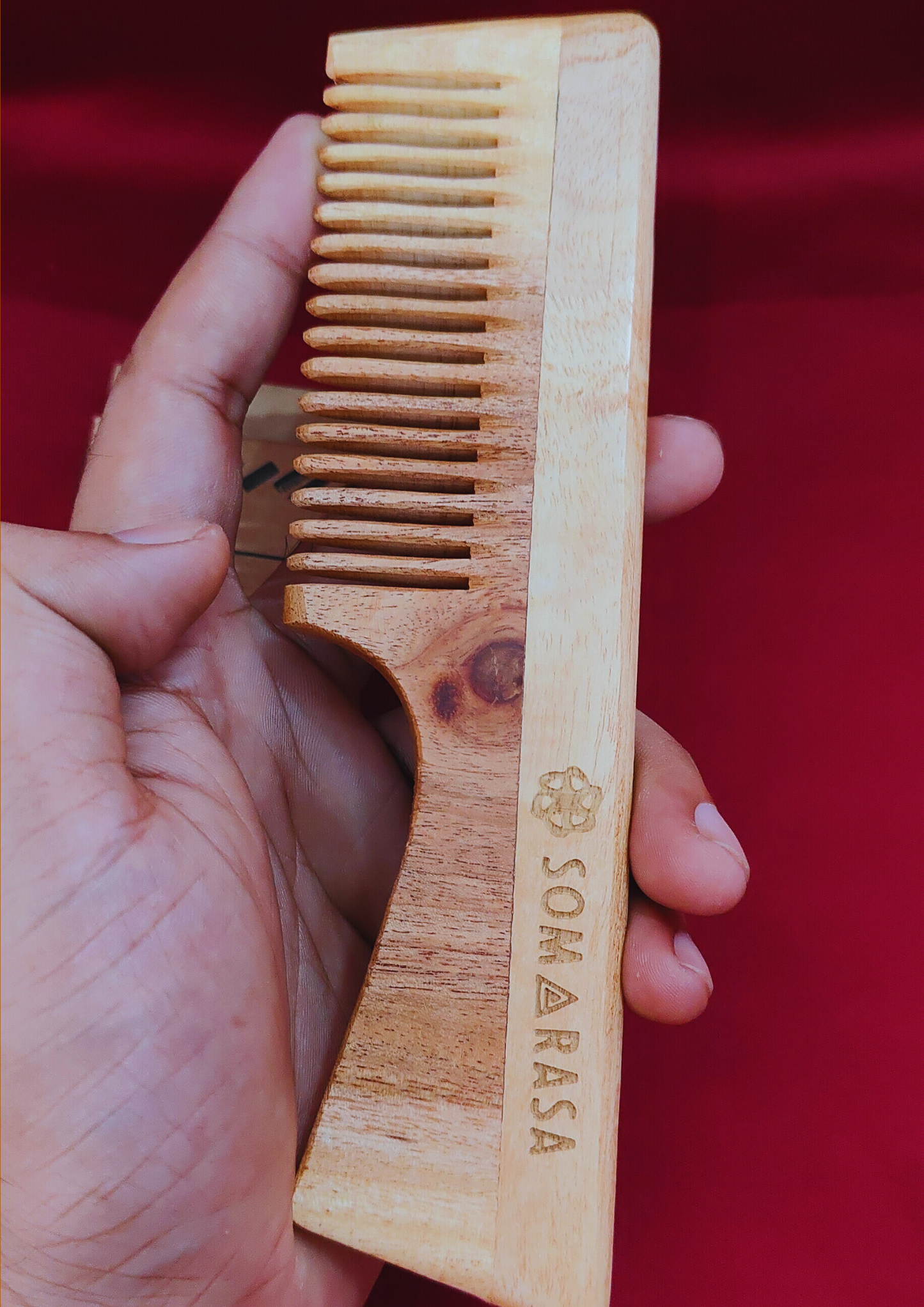 Neem Wood Comb with Handle