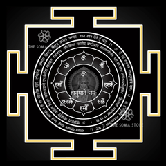Hanuman Yantra - Sacred Geometric Body of the Divine Protector, Devotee & Destroyer of All Obstacles (14 × 14 in Poster)